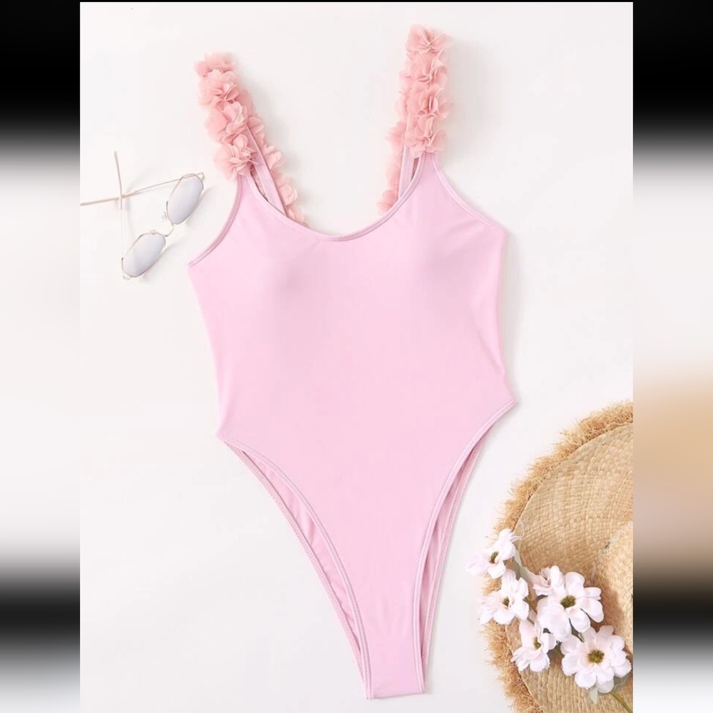 Pink one-piece swimsuit sz large. Brand New
